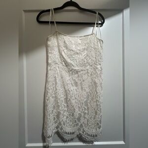 Lulu's Mini White Lace Dress